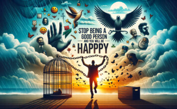 Stop being a good person and you will be happy.